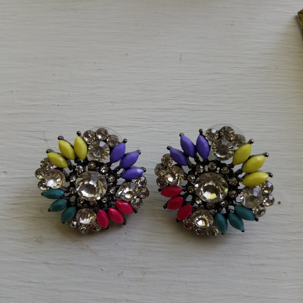 Brightly colored Charter Club Square post earrings